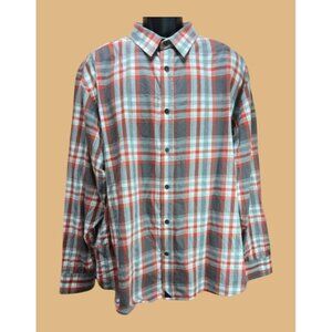 Untuckit Mens Plaid Long Sleeve Button-Up Casual Shirt 3XL